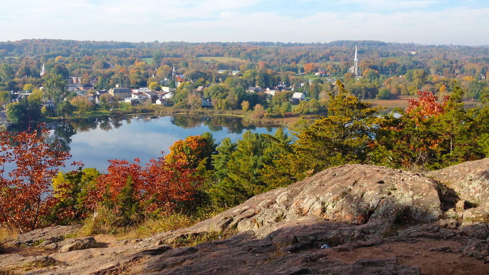 View of Westport and lake from Spy Rock