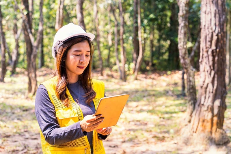 woman doing site inspection