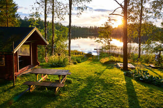 cottage on lake