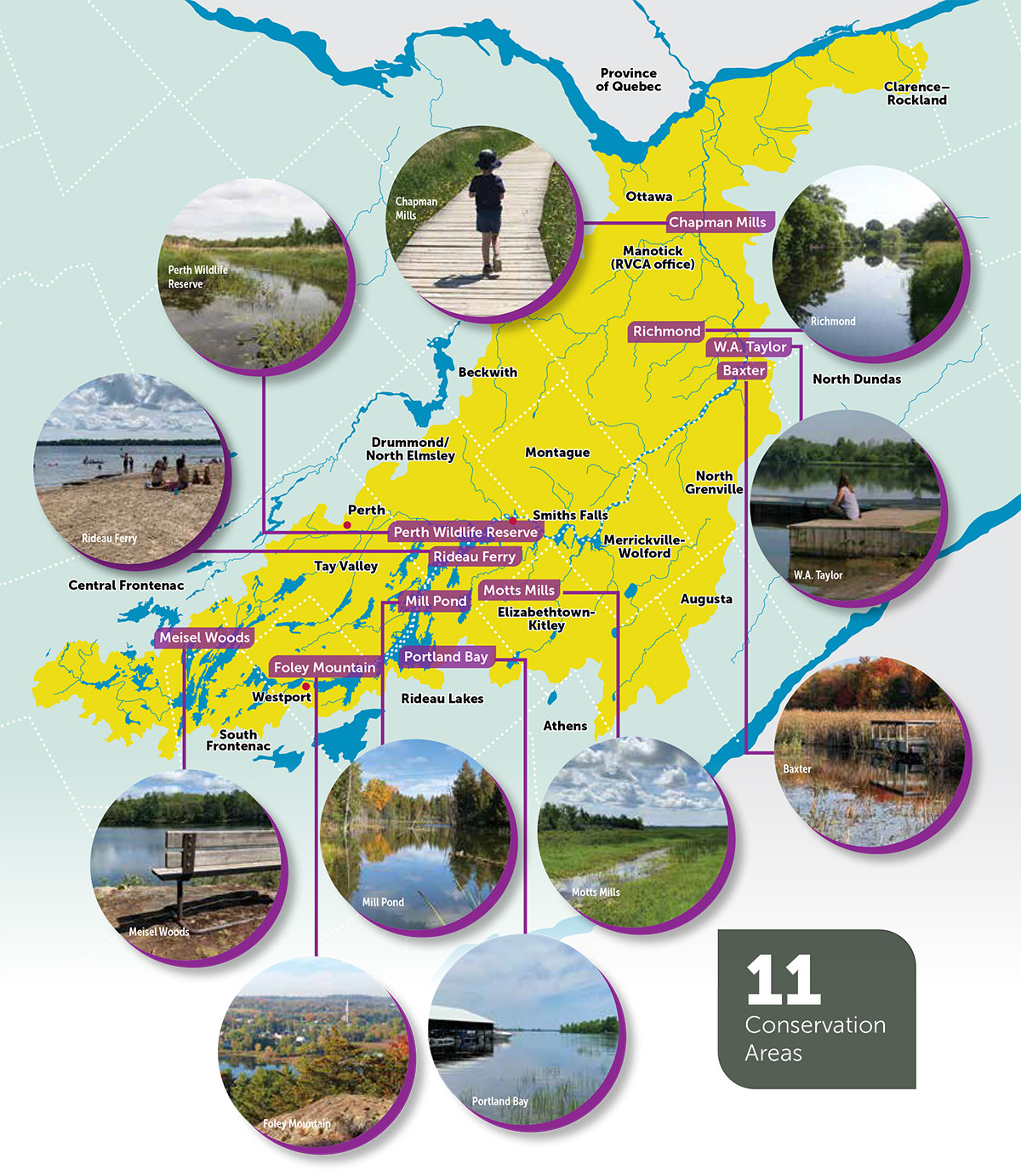 map showing conservation area locations