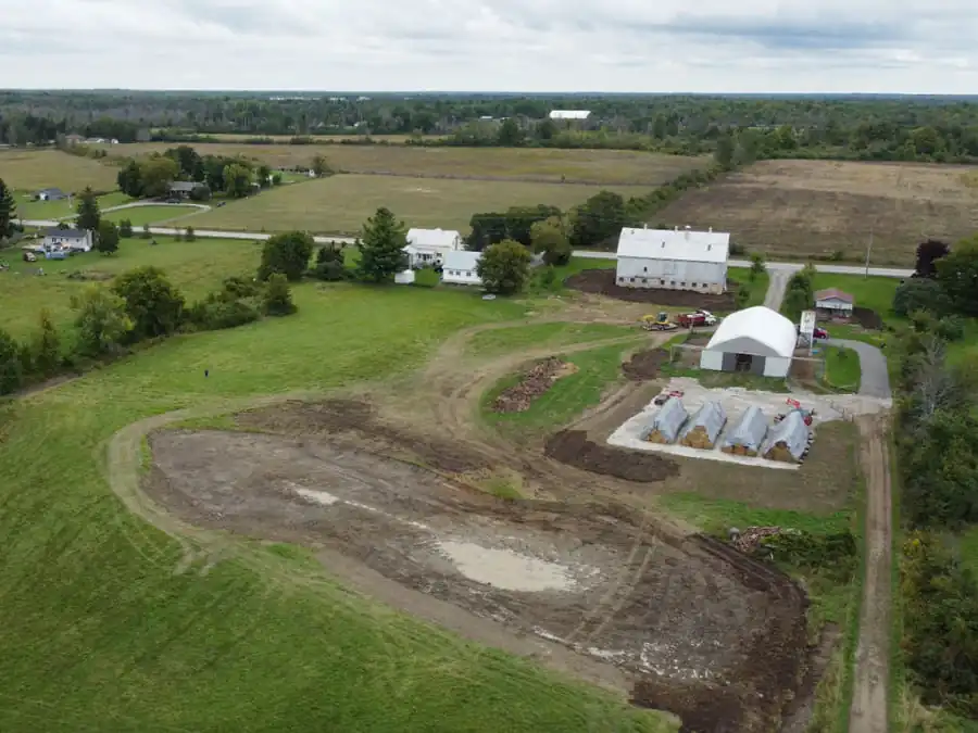 aerial view of farm