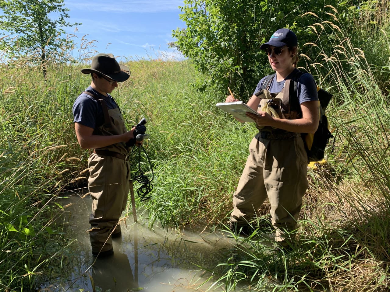 employees collecting water samples