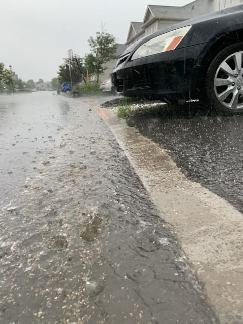 runoff flowing down street