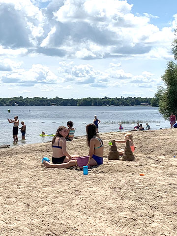 people enjoy a day at the beach