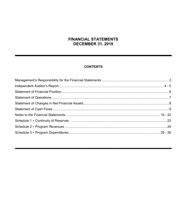 2019 RVCA Financial Statement