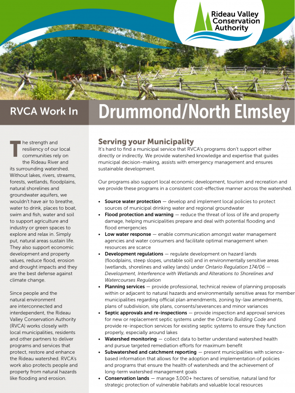 Drummond/North Elmsley Municipal Information Sheet