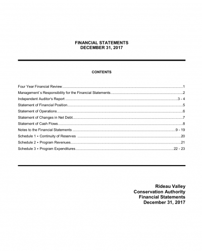 2017 RVCA Financial Statement