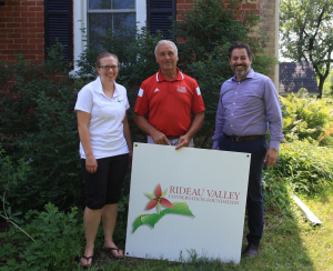 L to R: RVCA&#039;s Megan Dunster, landowner Wally Kaczkowsk and RVCF&#039;s Michael Poliwoda