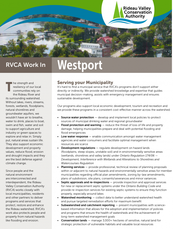 Westport Municipal Information Sheet