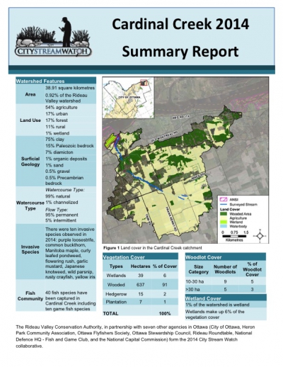 Cardinal Creek 2014 - Summary Report